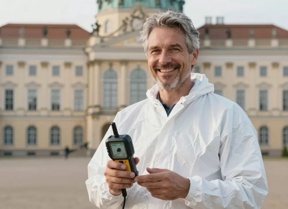 Schädlingsbekämpfer vor dem Schloss Charlottenburg