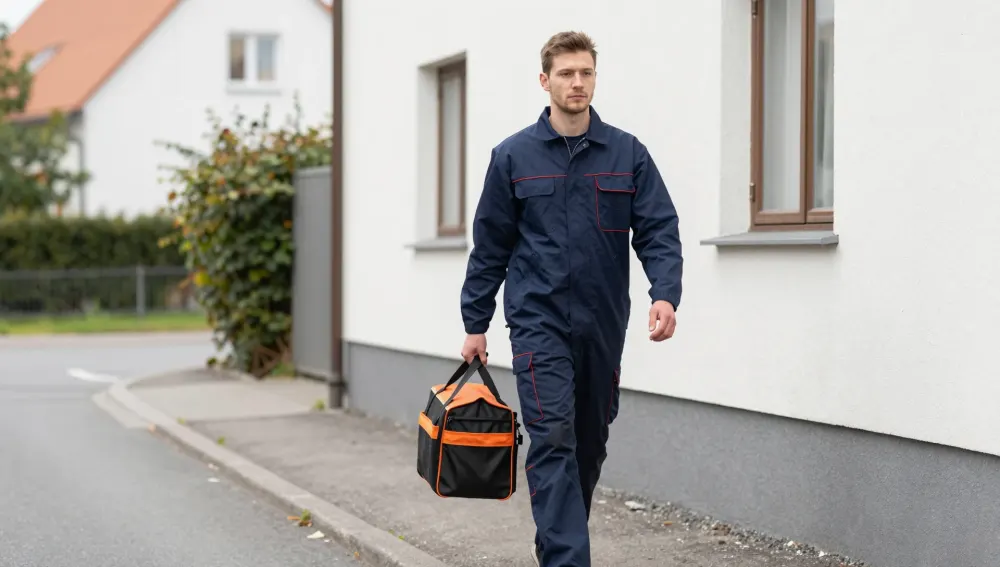 Schädlingsbekämpfer auf dem Weg zum Einsatzort