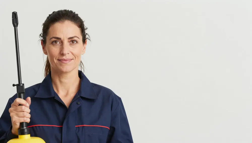 Ausrüstung eines Schädlingsbekämpfers, bereit für den Einsatz