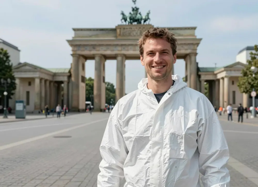 Schädlingsbekämpfer am Alexanderplatz in Berlin-Mitte